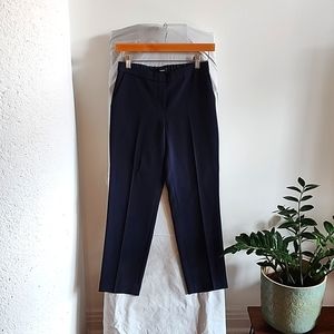 Theroy slim straight leg ankle pants, size 0, Navy